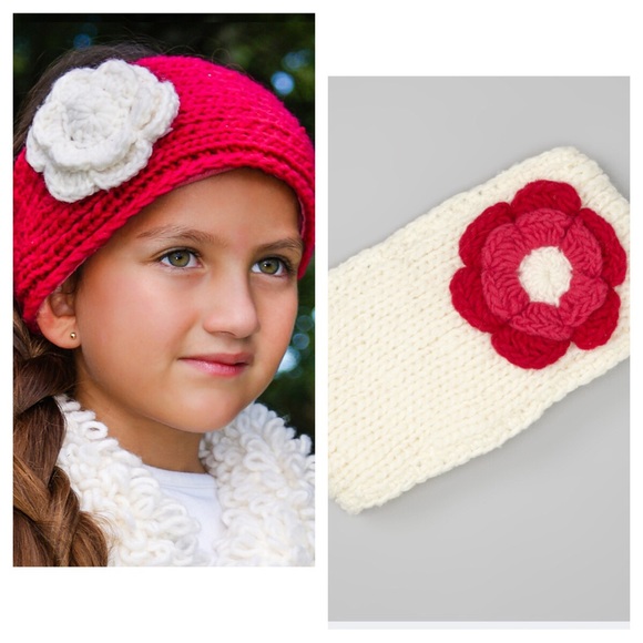 ▪️Blooming Daisy’s Headwarmers/Raspberry & Ivory - Picture 2 of 4